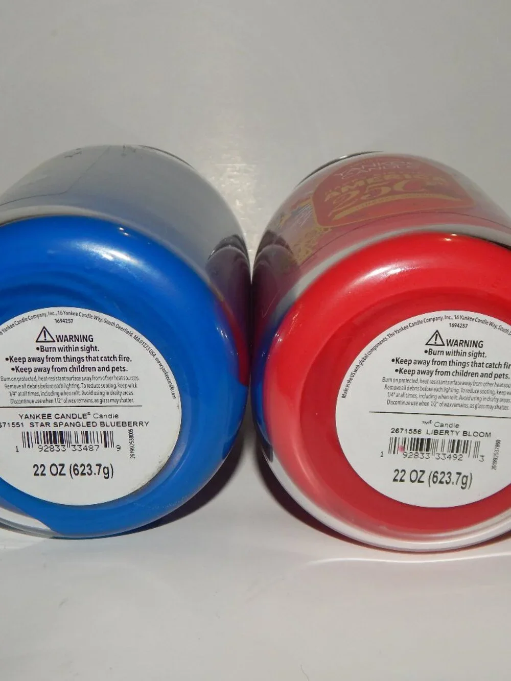2 Yankee Candle 250 America - 22oz Ea - Liberty Bloom & Star Spangled Blueberry